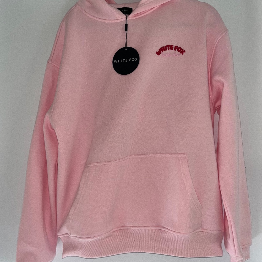 White Fox Love Me Tender Oversized Hoodie Pink (Size:M/L)
